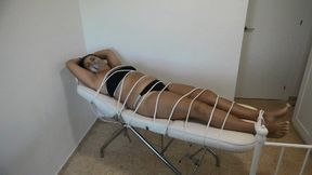 Tied slave, navel worship a