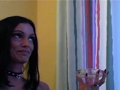 Elegant girl is making an exciting video of herself