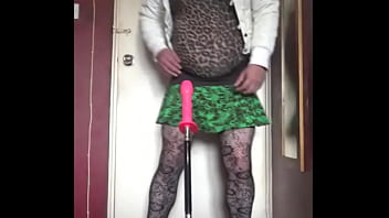 bisexual crossdresser wants to be filmed while getting his anal pussy fucked by a real cock instead of this dildo machine fucking him part 43