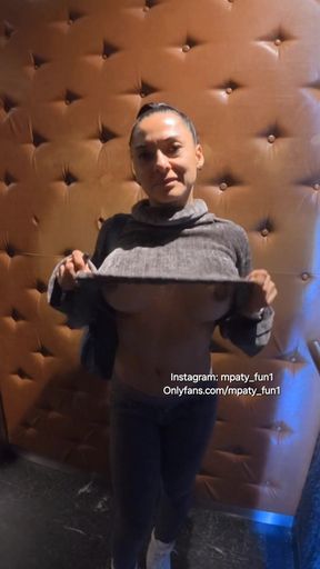 Showing My Tits Elevator Exhibitionism