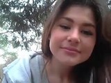 Very cute girlfriend with small tits taken to the forest for a quick face fuck