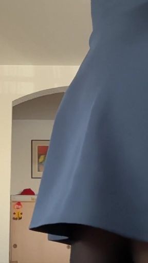 Lovely femboy Xunami in high heels nylon and sexy dress   Clip 2