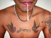 Male bastard burping and spitting