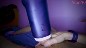 Getting Pleasure as My Dick Is Fucked with My Toy, My Big Cock Gets Maximum Pleasure