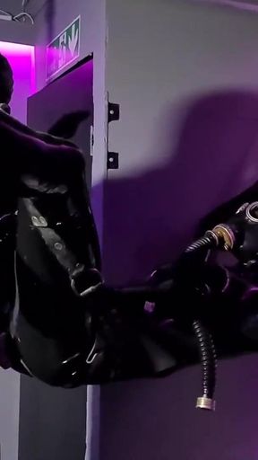 Silent Heavy Rubber Strap on Fucking