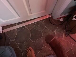 Shy Dude Gets An Erection and Can't Open The Door POV