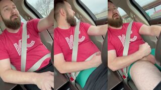 Theo4508 gets off on a stick shift and gets a hot handjob in public