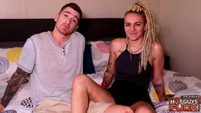 Stunning blonde hottie Charlie Moore ride on a huge dick as she likes