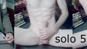 Heteroflexible K solo V55: thin fit muscular hung older twunk exercise ball ab flexing and masturbation