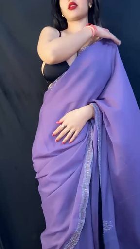 Indian woman in purple sari