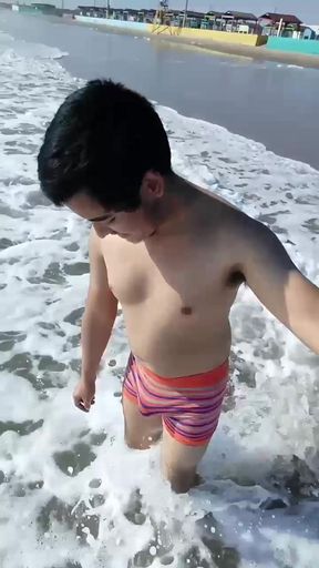 Jesus in boxer on the beach Bagdad Matamoros Tamaulipas 2021