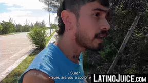 My luscious cum splatters on my body after Alberto Chimal fucks me