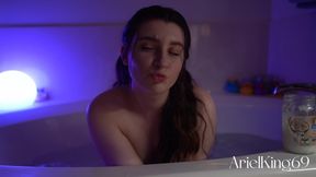 JOI oily foot fetish in the bathtub