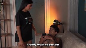 Hung Stepbro Flashes His Cock to His Skinny Stepsister, Now She's Begging to See It Again