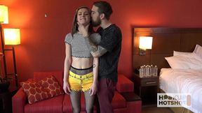 avery moon gets a cumshot in her mouth and face after a hard fuck!