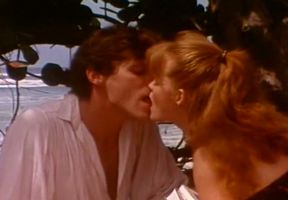 White insatiable classic lady on the beach having passionate sex