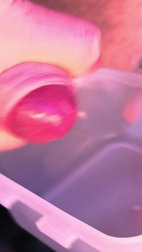 Massiv Cumshot after 1,5 weeks - Ball spanking!   Clip 1