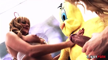 3 Way Porn - Paige Ashley & Stacey Saran Creampied By a Dude