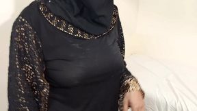 indian muslim whore in black burqa enjoying an arab cock missionary style cunt fucking in hijab