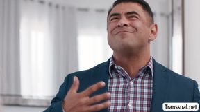 Fat DILF anal fuck this hot TS bitch so hard