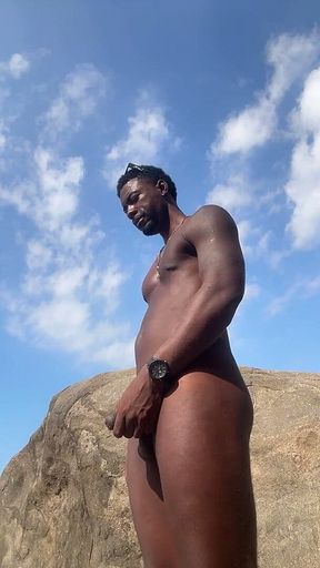 Pissing on the Beach BBC Hard Cock