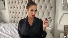 Cigar Smoking Mistress Monaco Loves telling you to wank while you watch her Smoking Seductively for You