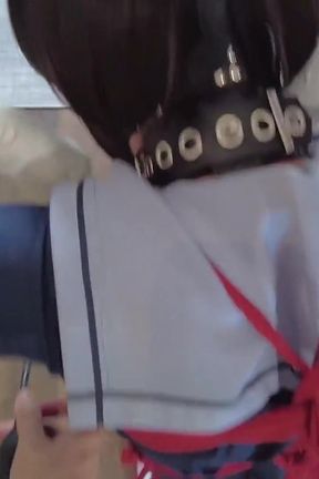 Mz31 - a Girl Tied and Suspended by a Red Rope Reaches Orgasm.