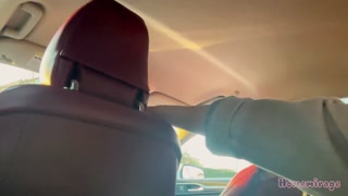 Flirting with a cab driver while I masturbate in the backseat of his car