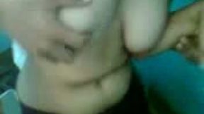 Curvaceous Indian MILF gets her tits caressed by horny lover