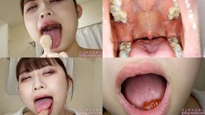 Misono Miizuhara - Showing inside cute girl&amp 039s mouth, chewing gummy candys, sucking fingers, licking and sucking human doll, and chewing dried sardines mout-182 - MOV 1080p