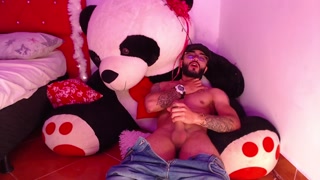 Stream with a big plush