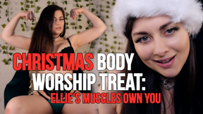 CHRISTMAS BODY WORSHIP TREAT: ELLIE&#039;S MUSCLES OWN YOU 1080P - ELLIE IDOL