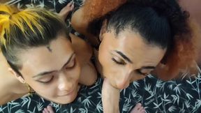 botei as duas pra chupar e dei leite na cara delas - deusa travesti e pequena mi