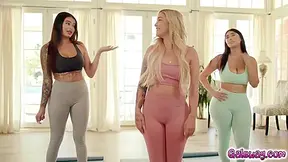 Hot Yoga Routine With The Lesbian Instructor