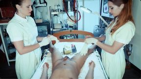 Dual Nurse Domination - Full body exam in Segufix restraints (phoneHD)