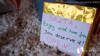 Sexy santa man strips bare and wants to use vagina pussy male sex dildo