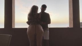 Steamy Outdoor Adventure in Spain: Lingerie-Clad Blonde Takes a Risky Ride
