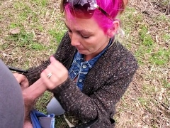 Public Blowjob by a Sexy MILF Who Swallows It All