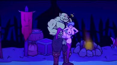 Elf gets railed hard by horny orc in hentai anime