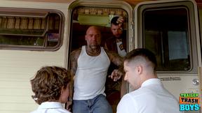 TRAILERTRASHBOYS Masculine Jason Feeds Cock Inside Eddie Patricks Ass