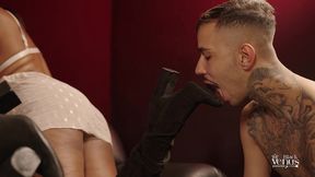 pt2 - double ebony domination: intense boot worship, deep sole licking, and mocking the loser at our feet