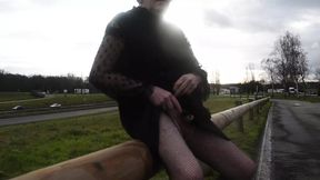 outdoors sounding urethral lingerie shemale 1