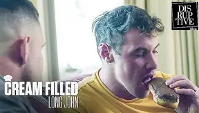 Muscle Stud Kyle Fletcher Crams Cum-Filled Pastry Down Brock Kniles' Throat