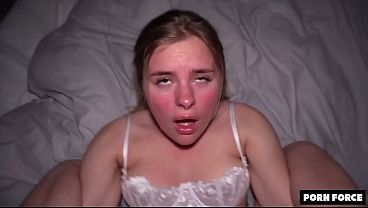 Teen with big natural tits enjoys passionate sex