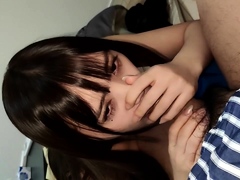 Ruri Narumiya Japanese teen gives POV blowjob