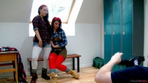 Carla&#039;s Tits Jiggle As Bryoni Teases In Tight Lederhosen!