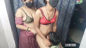 Indian Desi Jeeja Sali And Wife Threesome Video. Indian Threesome Video.