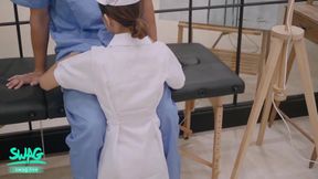 Horny Nurse Takes Big Dick to Fill Her Pussy in the Hospital.