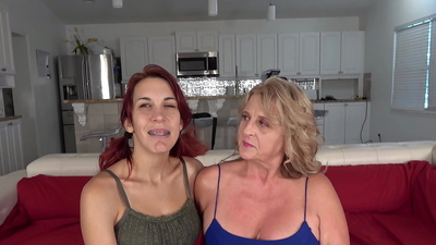 Desperate Amateurs Iona Bridget and Scarlet getting their tight milf pussies hard