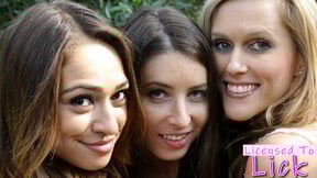 LICENSED TO LICK - Sara Luvv Lesbian 3Way In Woods
